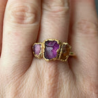 PINK TOURMALINE, AMETHYST, CITRINE COCKTAIL RING