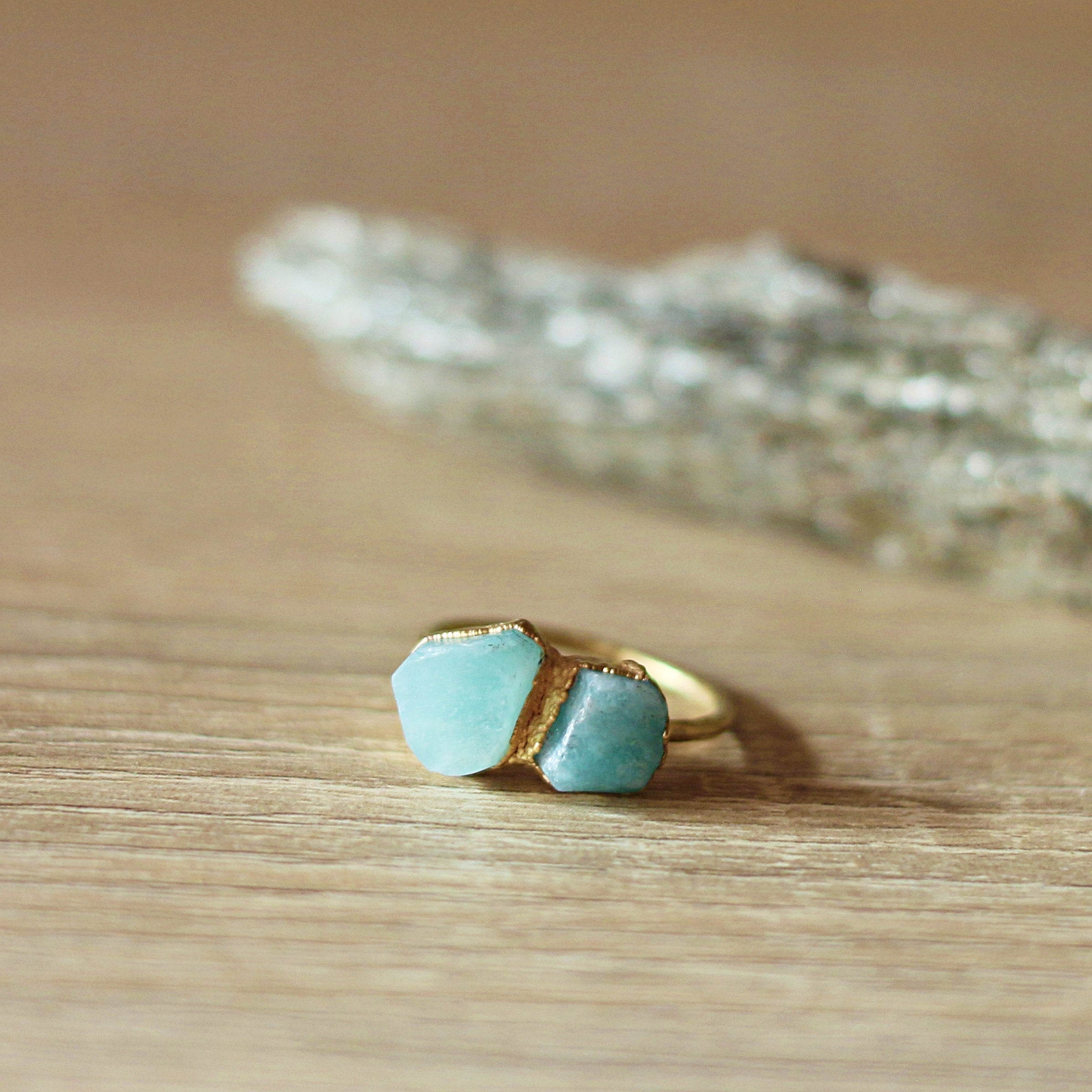 AMAZONITE TWO-STONE RING