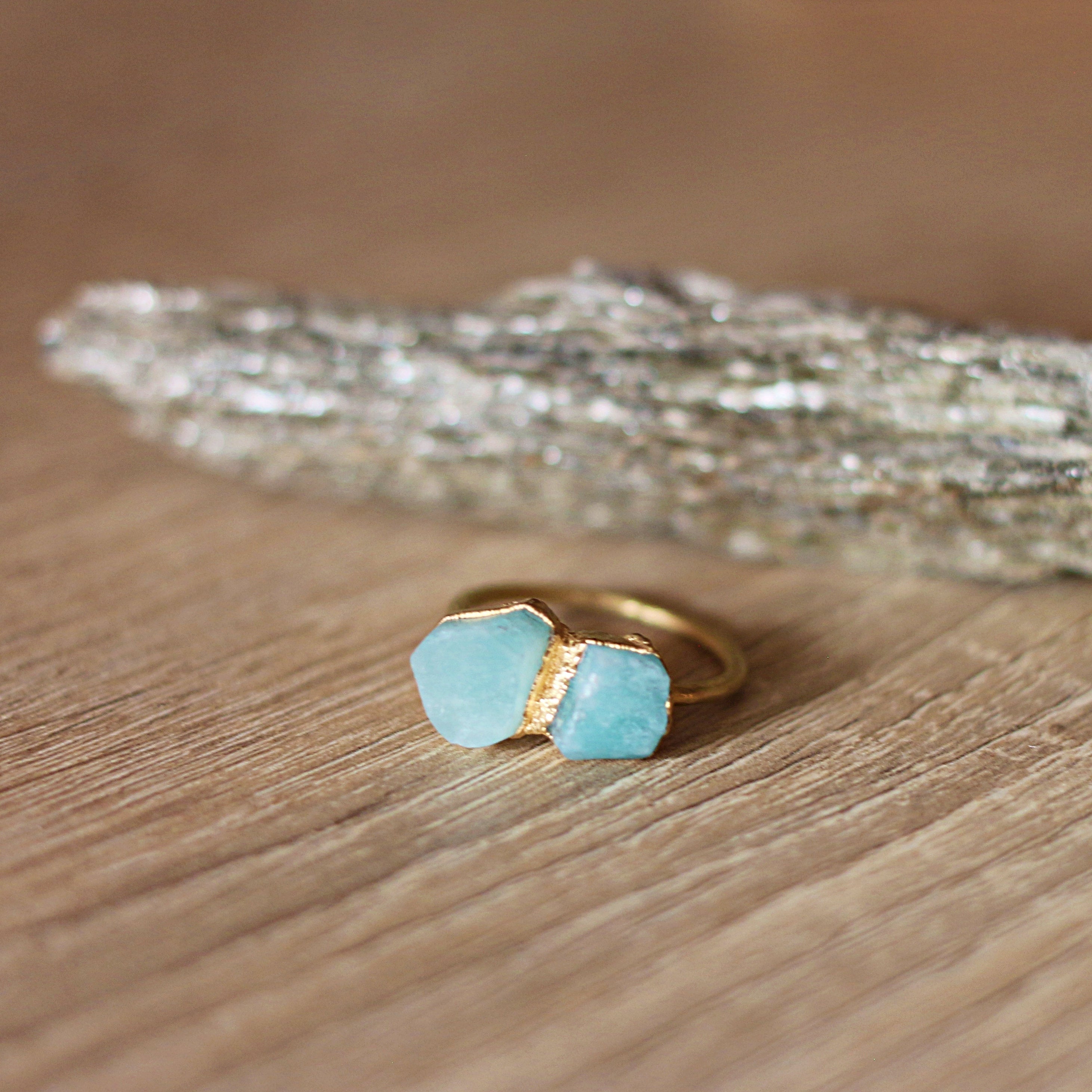 AMAZONITE TWO-STONE RING