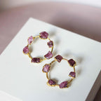 PINK TOURMALINE HOOP EARRINGS