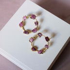 PINK TOURMALINE HOOP EARRINGS