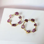 PINK TOURMALINE HOOP EARRINGS