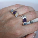 TANZANITE, AMETHYST, ROSE QUARTZ COCKTAIL RING