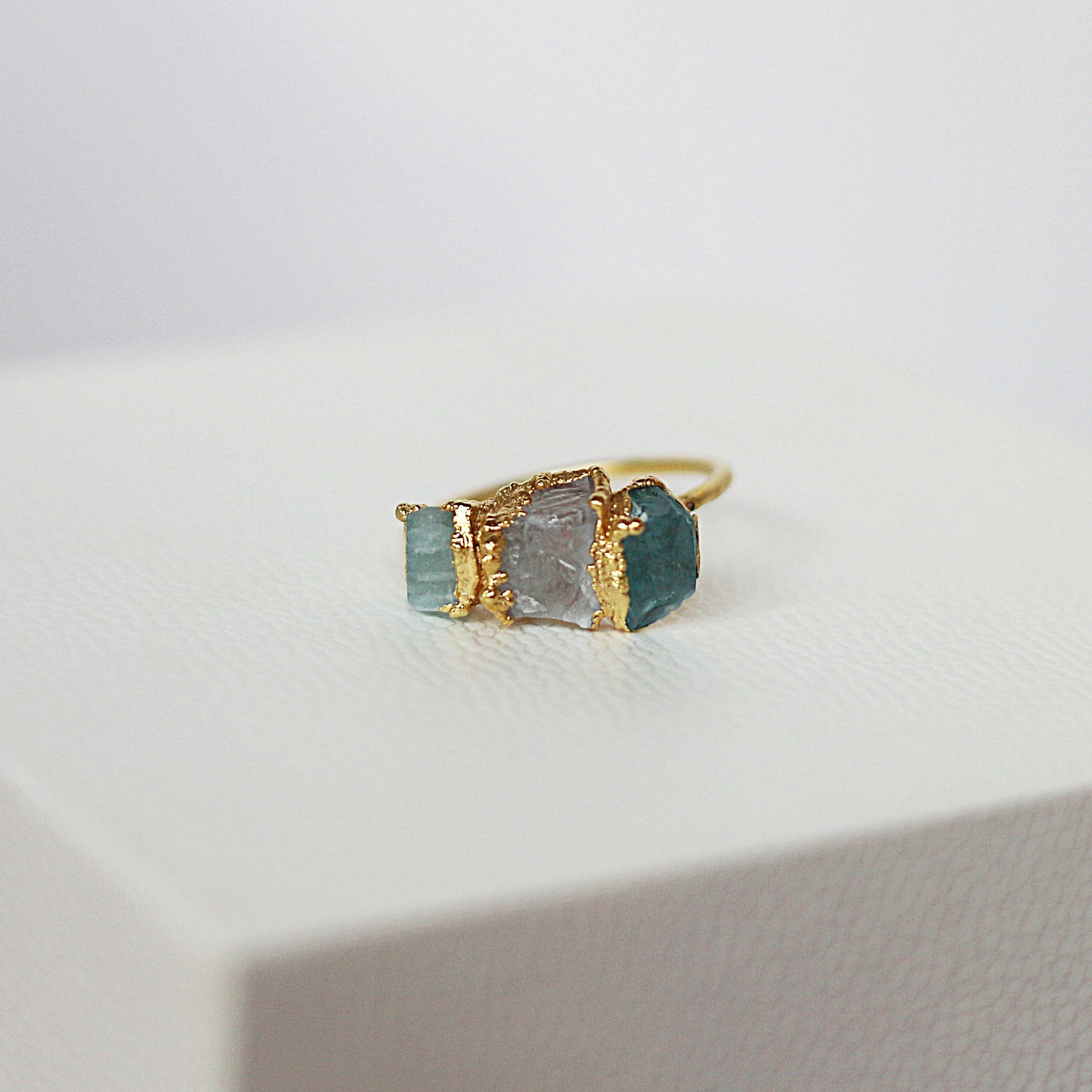 APATITE, MOONSTONE, AMAZONITE COCKTAIL RING