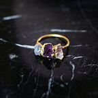 TANZANITE, AMETHYST, ROSE QUARTZ COCKTAIL RING