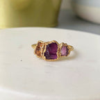 PINK TOURMALINE, AMETHYST, CITRINE COCKTAIL RING