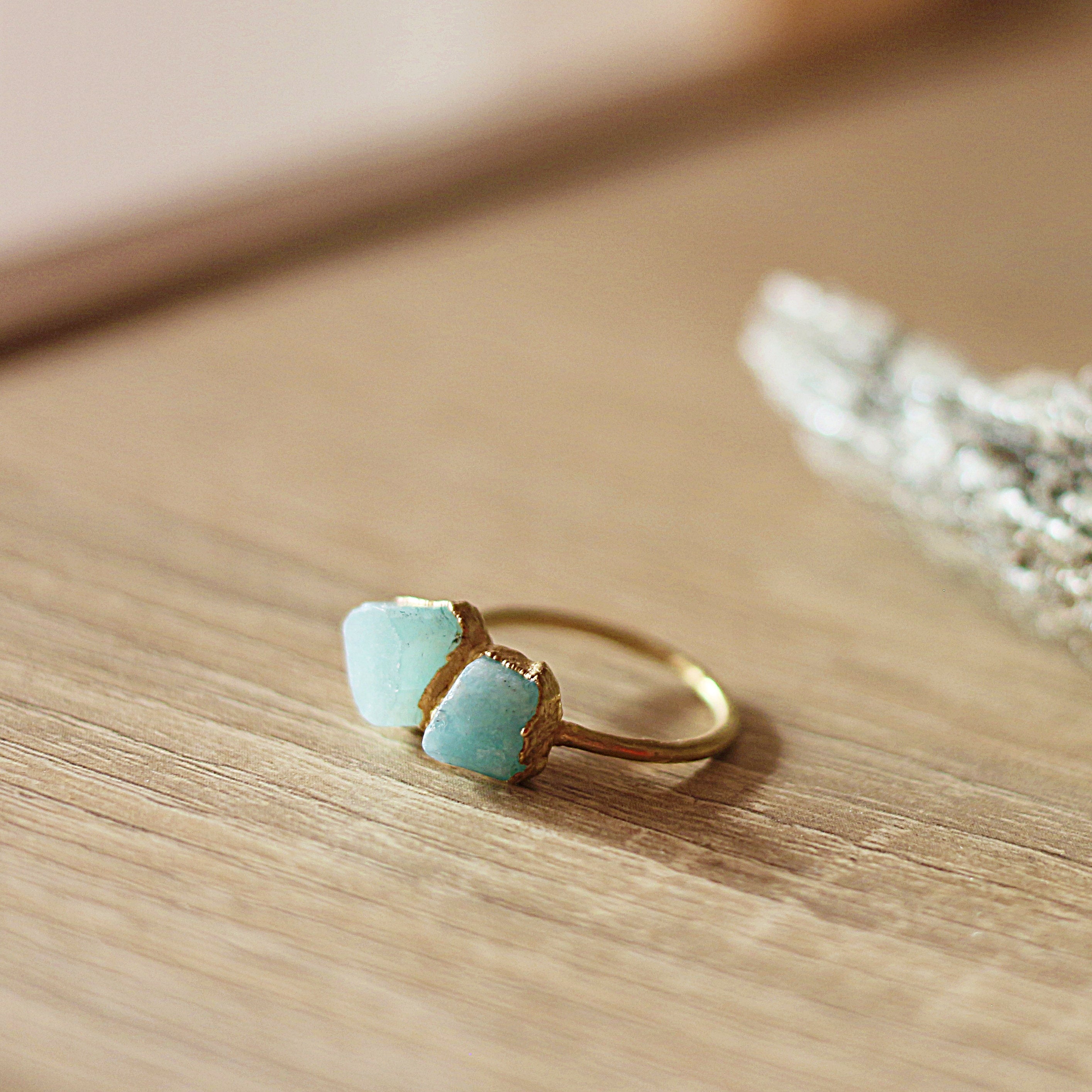 AMAZONITE TWO-STONE RING