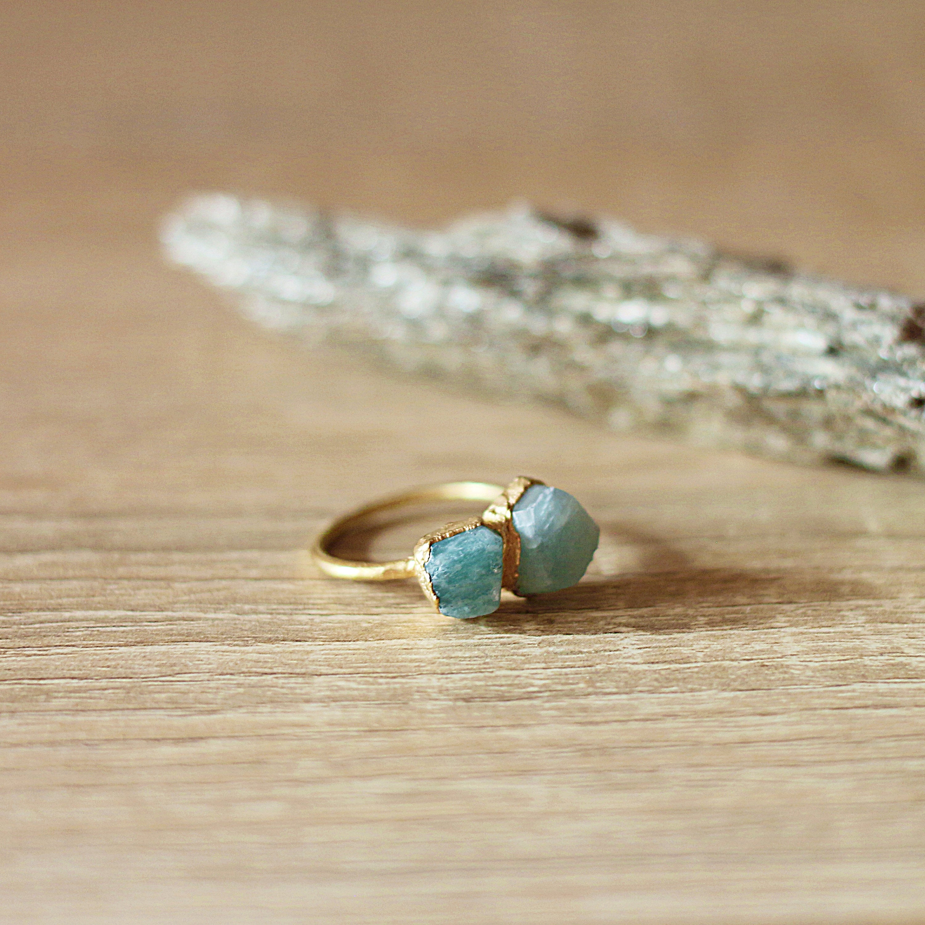 AMAZONITE TWO-STONE RING
