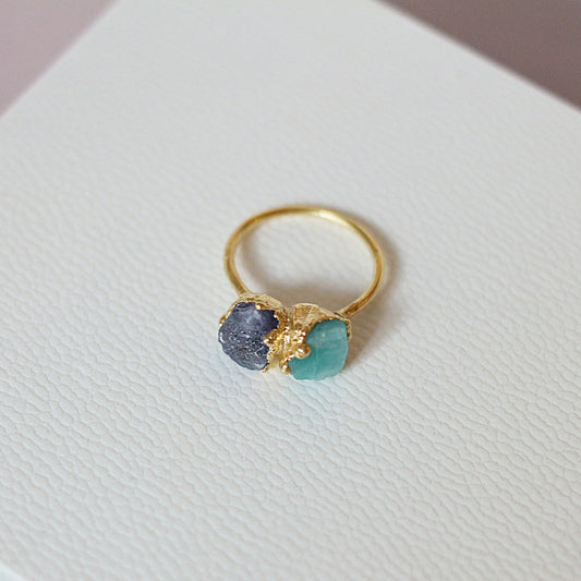 amazonite-tanzanite-raw-stone-ring