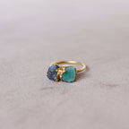 AMAZONITE, TANZANITE COCKTAIL RING